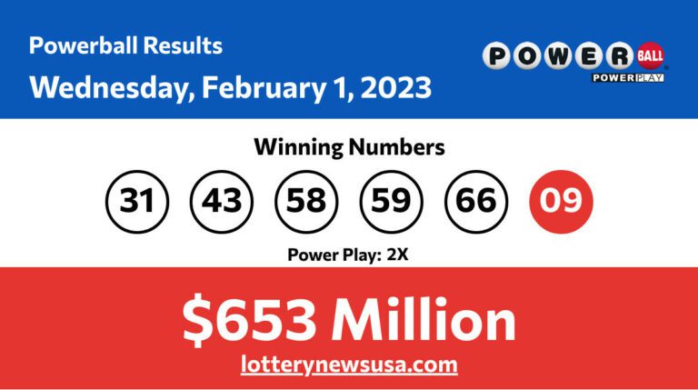 Powerball winning number for Wednesday, February 01, 2023