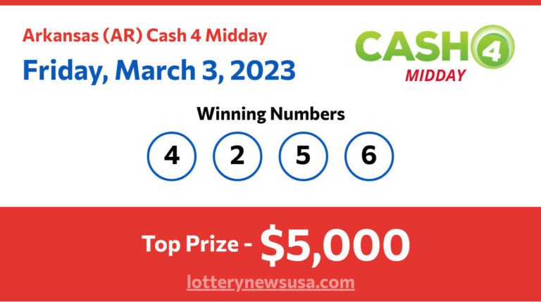 Cash 4 Midday winning number for Friday, March 03, 2023
