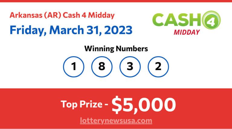 Cash 4 Midday winning number for Friday, March 31, 2023