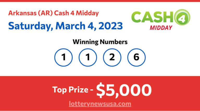 Cash 4 Midday winning number for Saturday, March 04, 2023