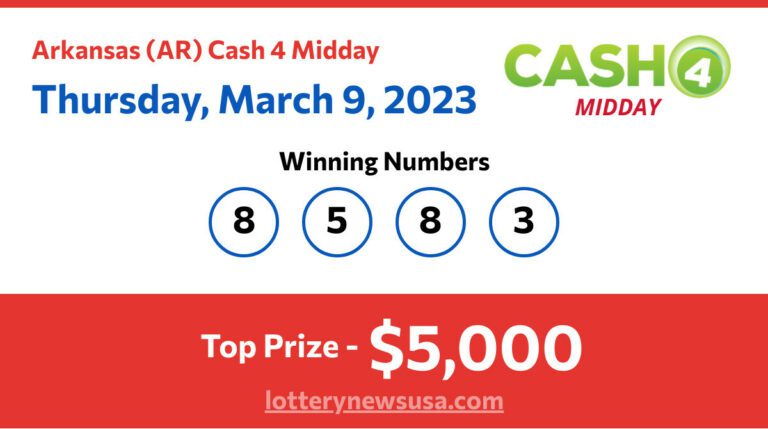 Cash 4 Midday winning number for Thursday, March 09, 2023