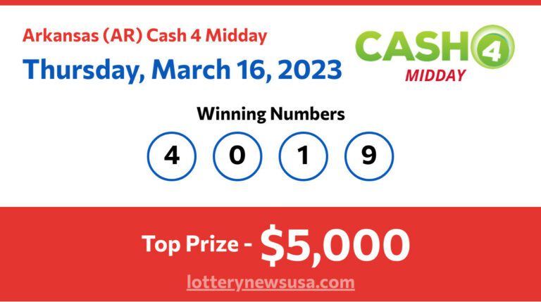 Cash 4 Midday winning number for Thursday, March 16, 2023