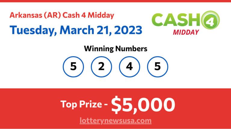 Cash 4 Midday winning number for Tuesday, March 21, 2023