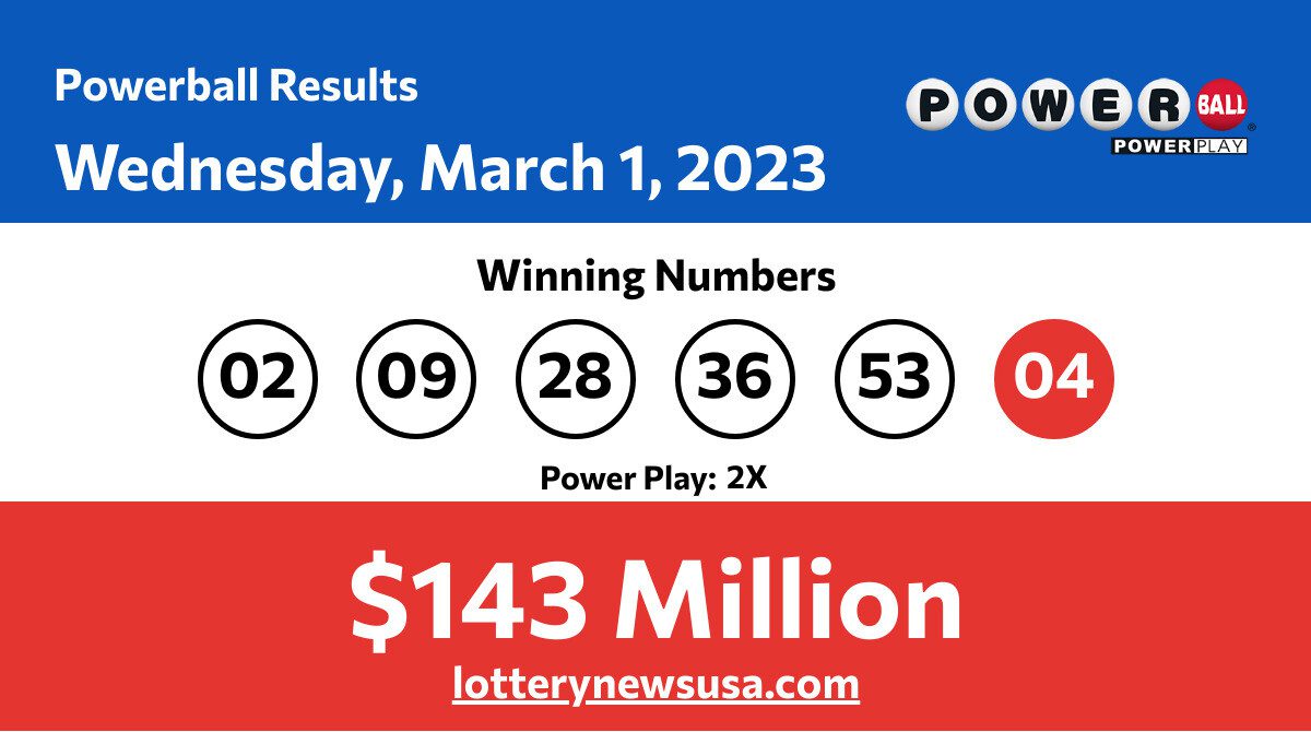 Powerball winning numbers for Wednesday, March 1, 2023; Did anyone win