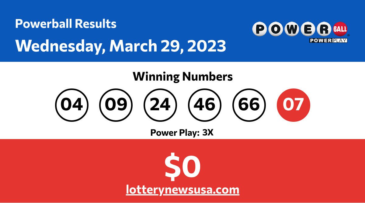 Powerball winning numbers for Wednesday, March 29, 2023; jackpot worth