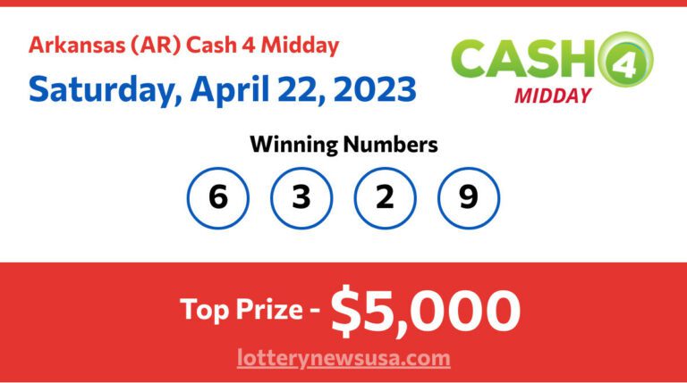 Cash 4 Midday winning number for Saturday, April 22, 2023