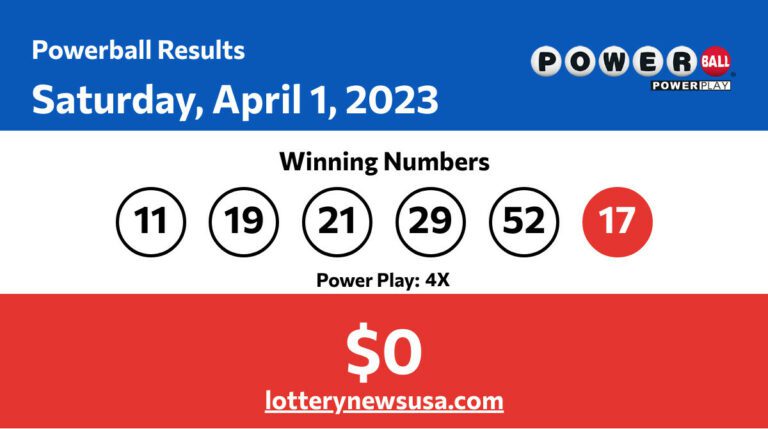 Powerball winning numbers for Saturday, April 1, 2023; jackpot worth $0