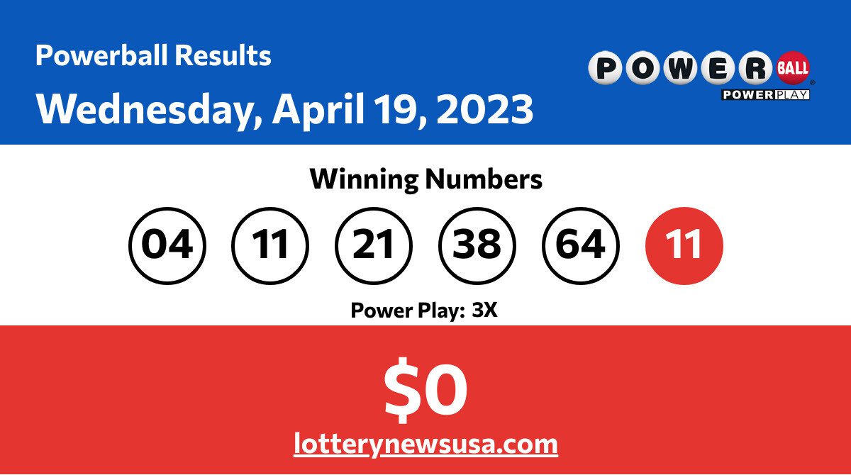 Powerball winning numbers for Wednesday, April 19, 2023; jackpot worth