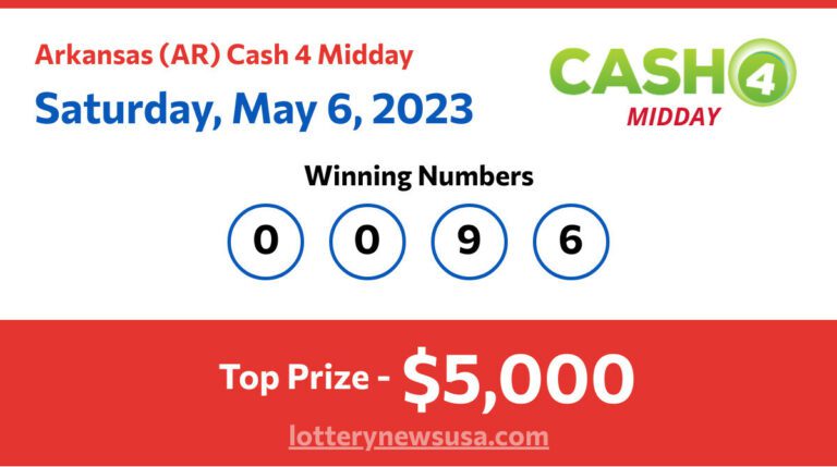 Cash 4 Midday winning number for Saturday, May 06, 2023