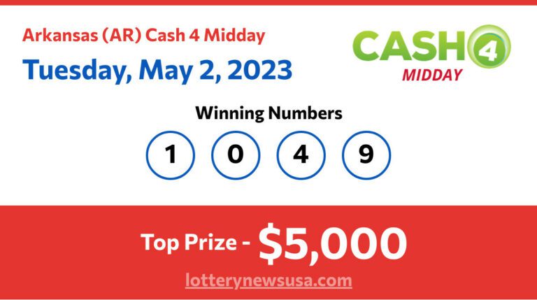 Cash 4 Midday winning number for Tuesday, May 02, 2023