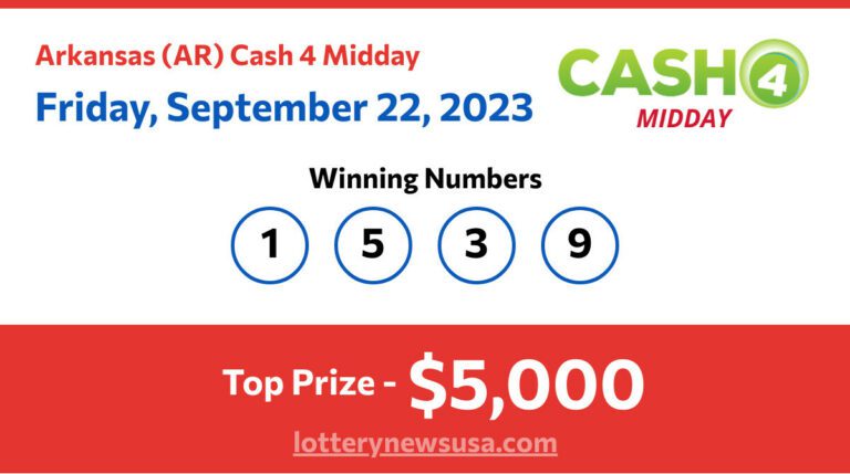 Cash 4 Midday winning number for Friday, September 22, 2023