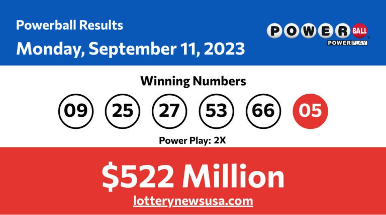 Powerball winning number for Monday, September 11, 2023