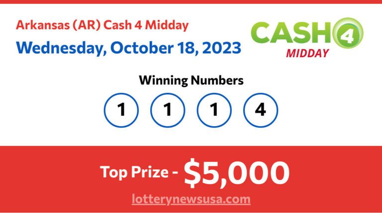 Cash 4 Midday winning number for Wednesday, October 18, 2023