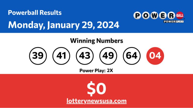 Powerball winning number for Monday, January 29, 2024