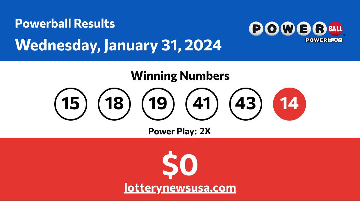 Powerball winning numbers for Wednesday, January 31, 2024; Did anyone