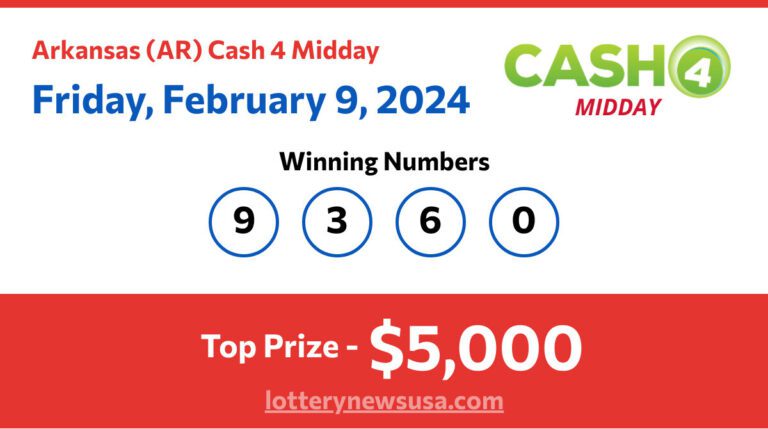 Cash 4 Midday winning number for Friday, February 09, 2024