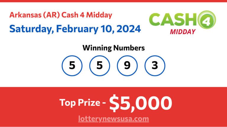 Cash 4 Midday winning number for Saturday, February 10, 2024
