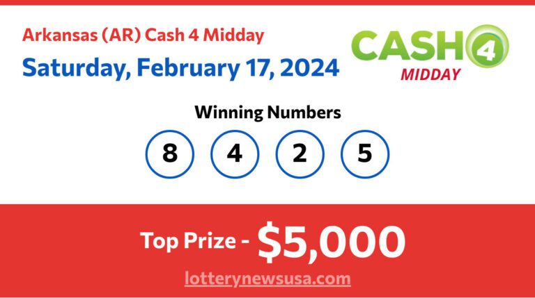 Cash 4 Midday winning number for Saturday, February 17, 2024
