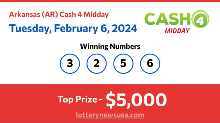 Cash 4 Midday winning number for Tuesday, February 06, 2024