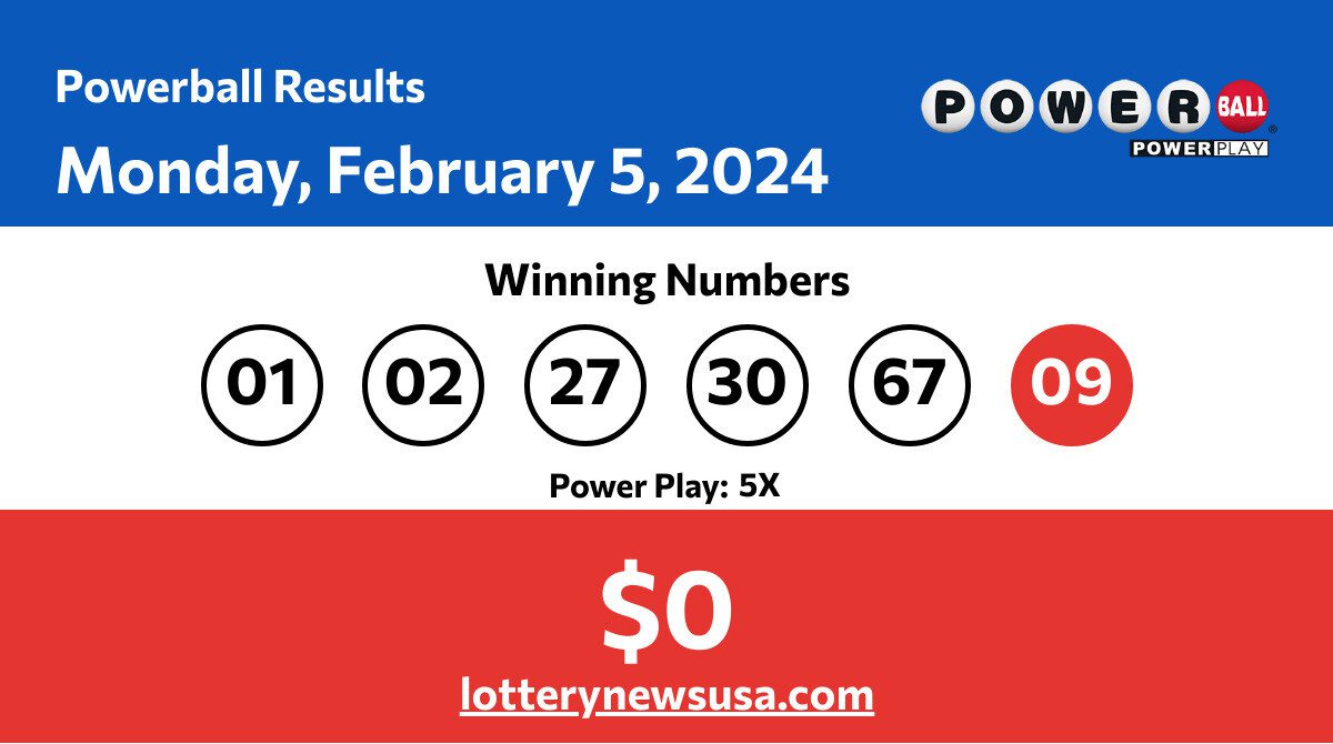 Powerball results for 02/05/24; Did anyone win the Powerball jackpot