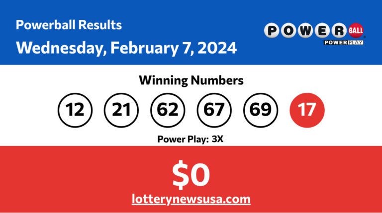 Powerball winning number for Wednesday, February 07, 2024