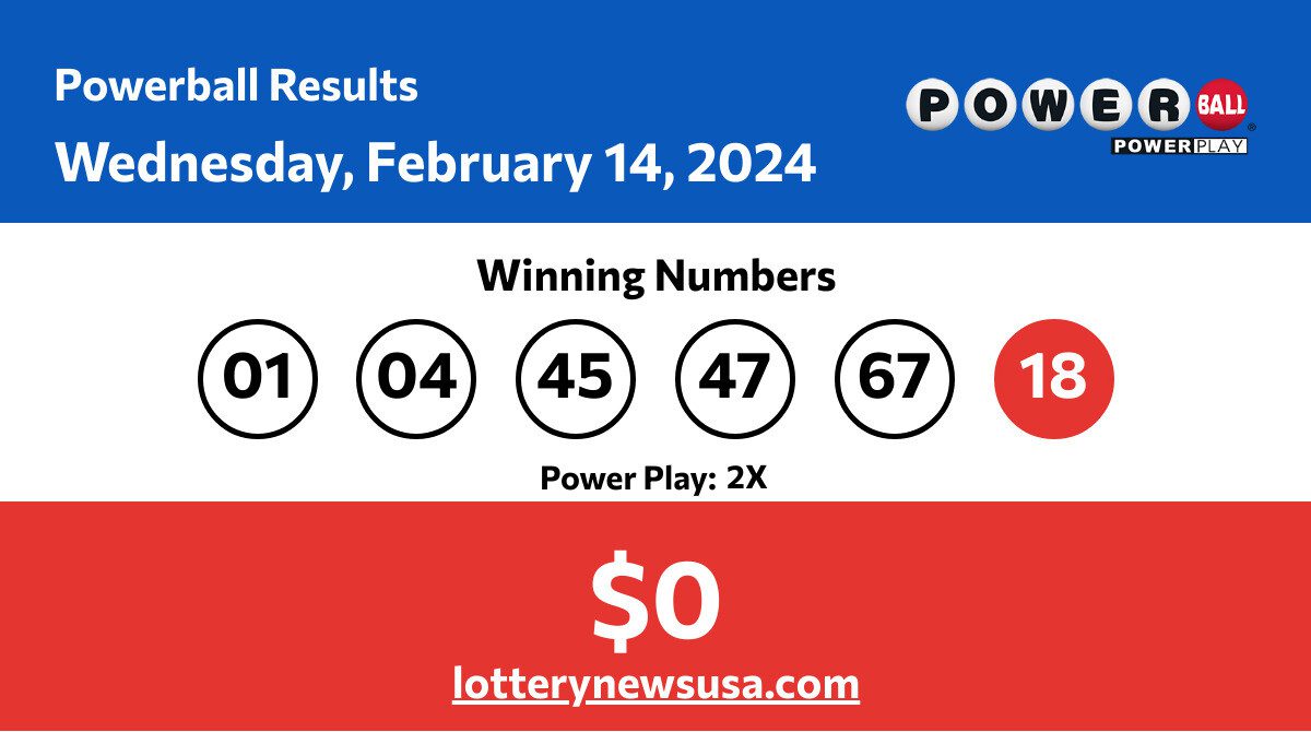 Powerball winning numbers for Wednesday, February 14, 2024; Did anyone