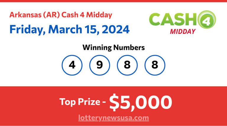 Cash 4 Midday winning number for Friday, March 15, 2024