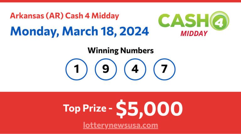 Cash 4 Midday winning number for Monday, March 18, 2024