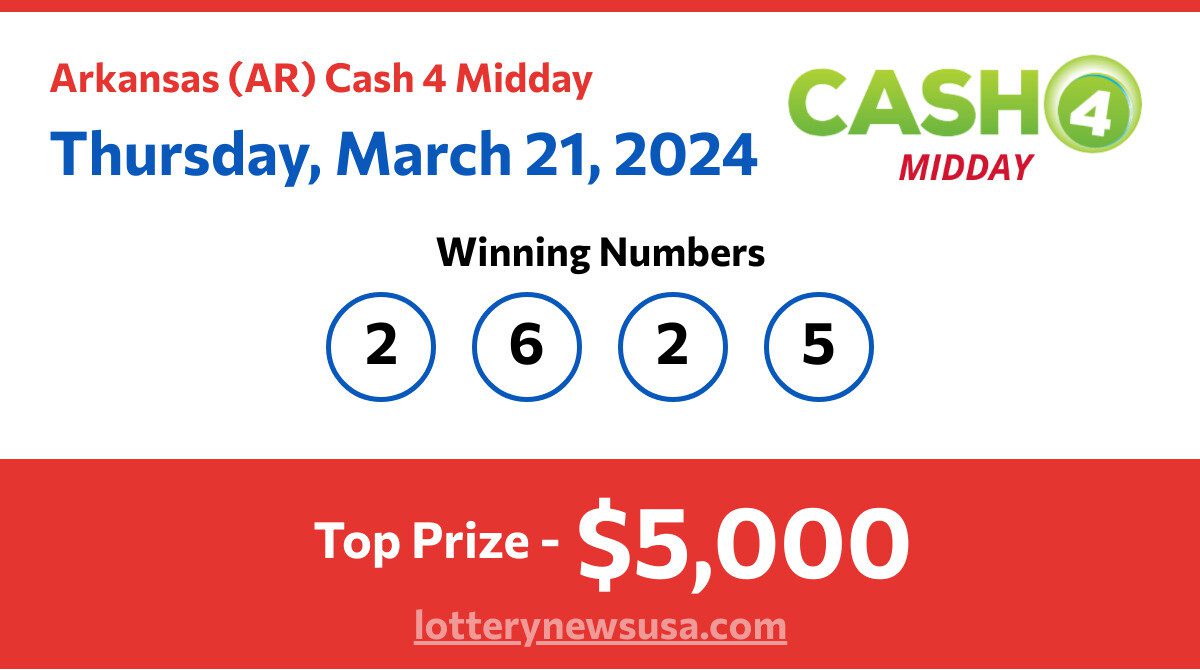 Cash 4 Midday winning numbers for 03/21/24 LotteryNewsUSA