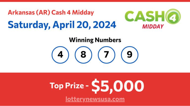 Cash 4 Midday winning number for Saturday, April 20, 2024