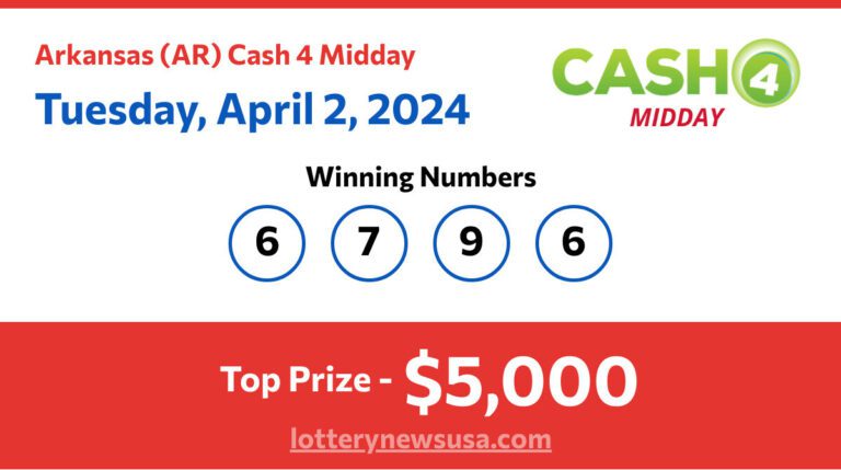 Cash 4 Midday winning number for Tuesday, April 02, 2024